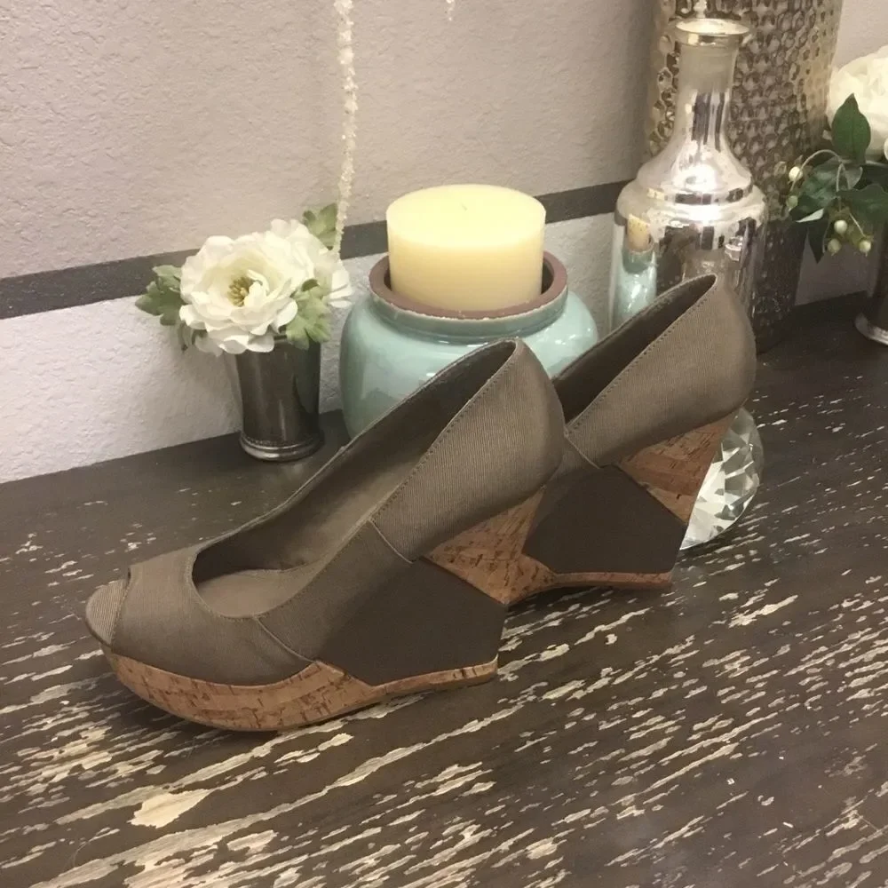 BCBGeneration “Rubyx” Cork Wedge Shoes